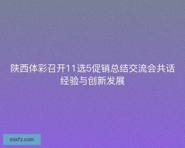 陕西体彩召开11选5促销总结交流会共话经验与创新发展